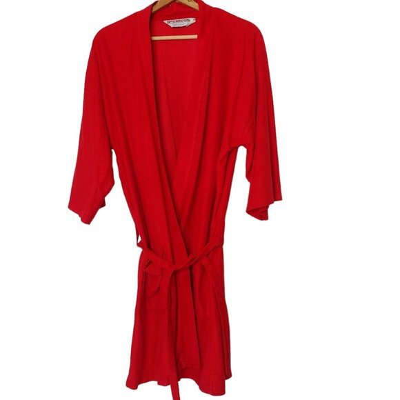 Vintage McGregor Mens OSFA Robe Red Short Belted Pockets Sleepwear Acetate EUC - Picture 1 of 7